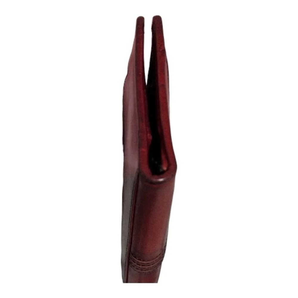 Brighton Red Leather Vintage Snap Bifold Wallet